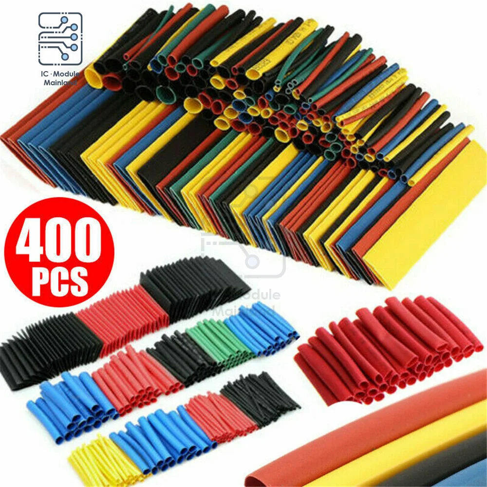 Kit de tubos termorretráctiles de poliolefina, tubos de aislamiento de colores mezclados para envolver Cable, 8 tamaños, 1-14mm, 127-530 piezas