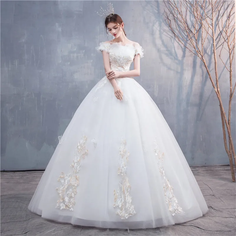 Vestido De novia De encaje con cuello De barco, elegante, ajustado, talla grande, 2022