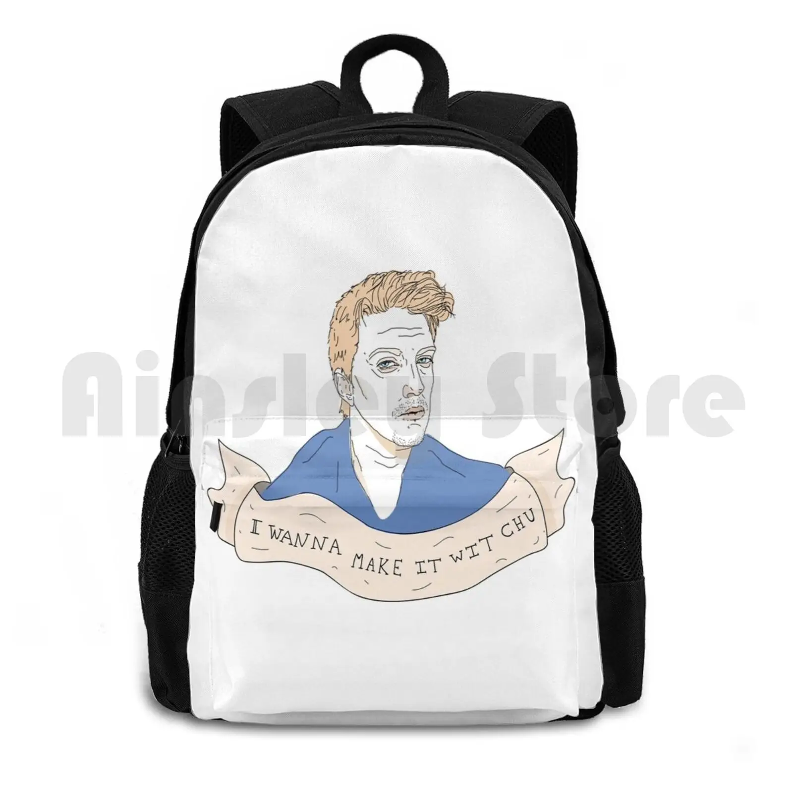 

I Wanna Make It Wit Chu Outdoor Hiking Backpack Waterproof Camping Travel Josh Homme Queens Stone Age Band Alternative Cool