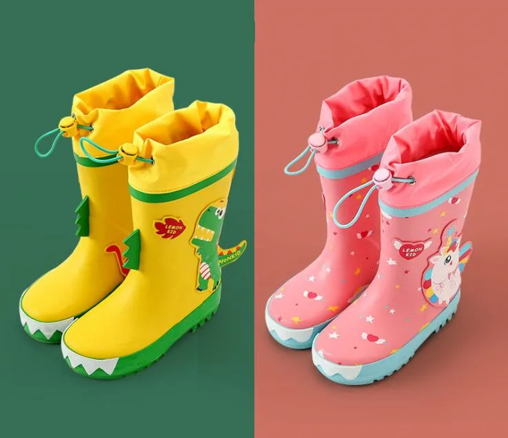 New Cute Unicorn Rain Boots Kids Boy Girls Rubber Boots New Cartoon Children Waterproof Shoes Non-slip Baby Water Shoes