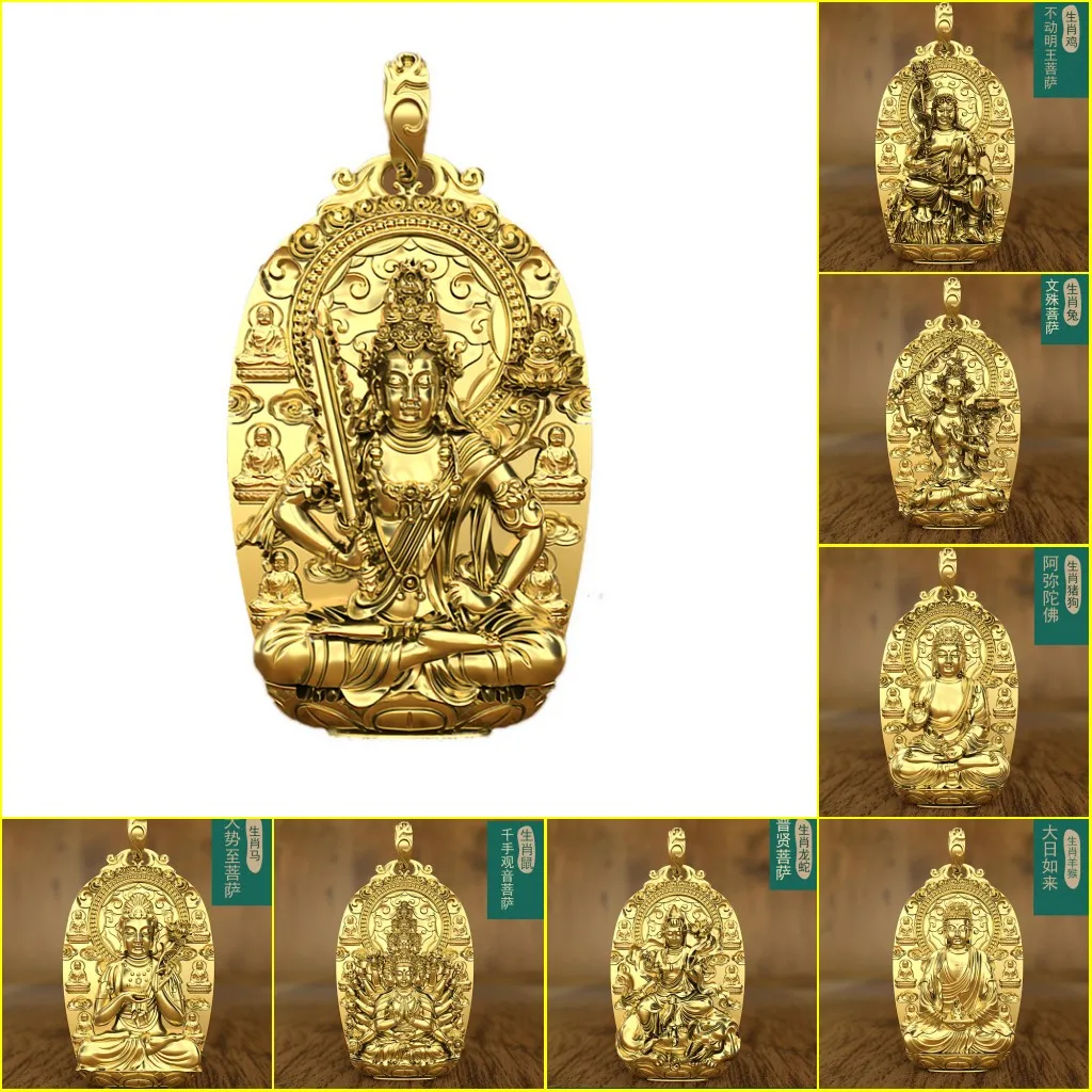 BOCAI S999 Sterling Silver Pendants for Women Men New Popular Guardian God Zodiac Buddha Statue Amulet Jewelry Wholesale