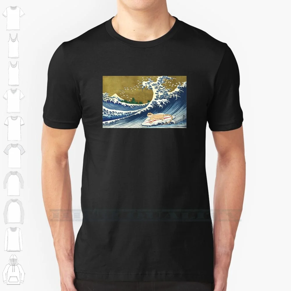Bearded Dragon Surfing 100% Cotton T Shirt The Great Wave Japanese Art The Wave Kanagawa Beardie Bearded Dragon Gift Kids
