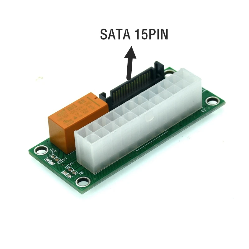 Add Dual PSU Power Supply Sync Adapter ATX 24Pin To 4pin SATA Molex Synchronous Connector Riser Cable Miner Mining Dropshipping
