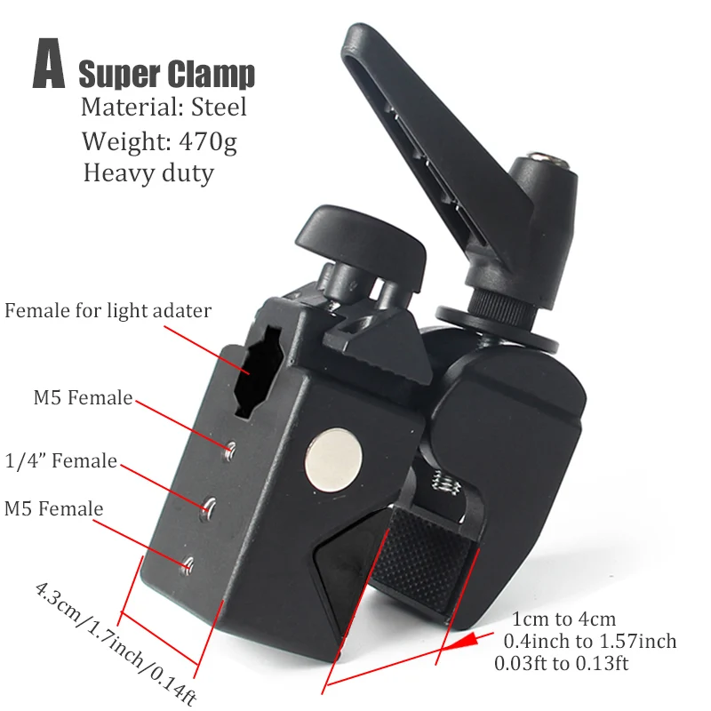 BFOLLOW Desk Super Clamp for Table Magic Boom Arm Mount with 3/8\