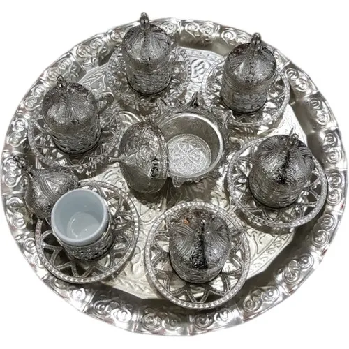 Spring Steel Ottoman Motif 6 Personality 21 Piece Silver Color Gift Coffee Cup Pad