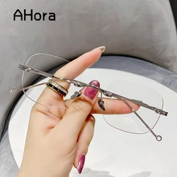 Ahora Anti Blue Light Filter Reading Glasses Rimless Square Frame Presbyopia Eyeglasses Clear Len Computer Eyewear +1.5 2.0 2.5