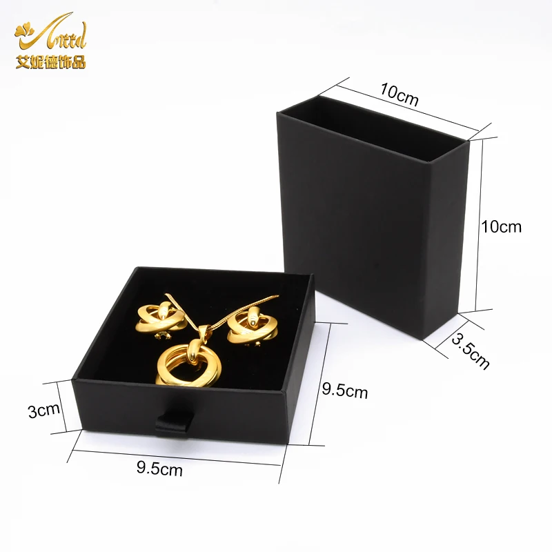 Schmuck Geschenk Box Pull Out Überzogene Flanell Lagerung Ring Organizer Verpackung Halskette Ohrringe Armband Juwelier Sets Display