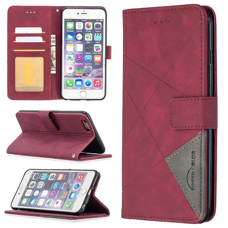 For iPhone 6s Luxury Leather Phone Case On For iPhone 6 s 6S 8 7 Plus 6Plus 6SPlus iphone6 Magnetic Wallet Flip Cover Coque Capa