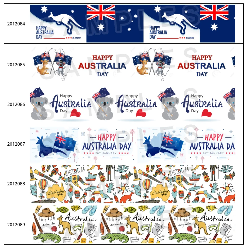 

Festival AUSTRALIA DAY 50 Yards Printed Grosgrain,satin Ribbon Hair Accessories