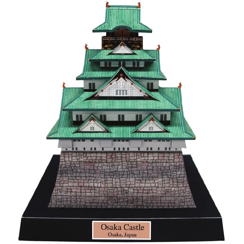 Japonia Osaka zamek składany Mini 3D papier Model dom Papercraft sztuka DIY Origami budynek nastolatki dorosły Handmade zabawki wykonane ręcznie QD-191