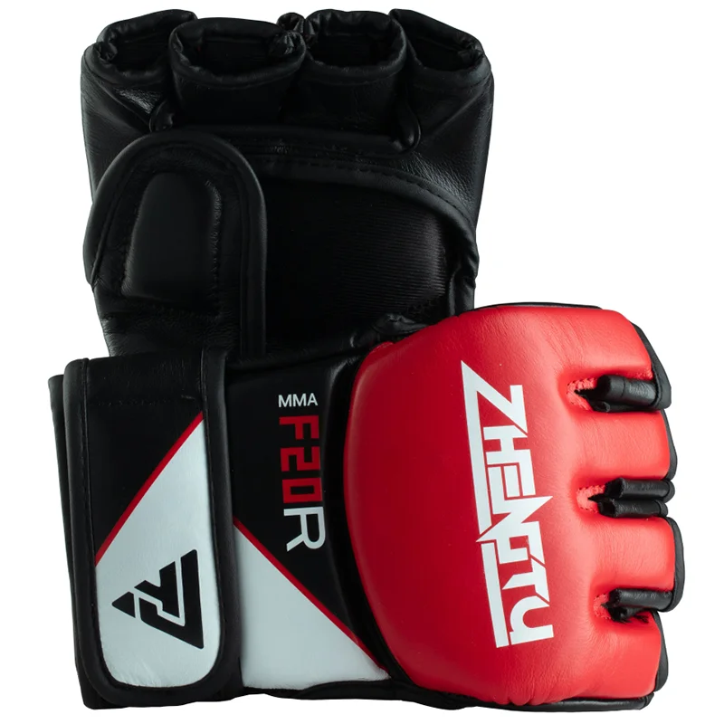 MMA Gloves for Men Martial Arts Sparring Cowhide Leather Boxing Gloves for Muay Thai Punching Bag Combat Training Kickboxing