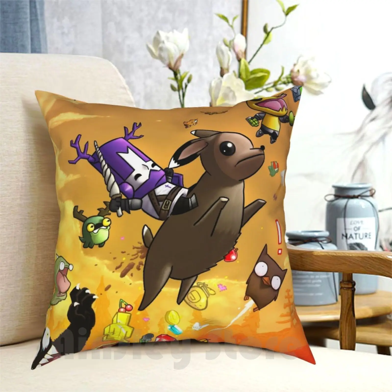 Poop Deer Pillow Case Printed Home Soft DIY Pillow cover Castle Crashers Castle Crashers The Behemoth Behemoth Poop Deer