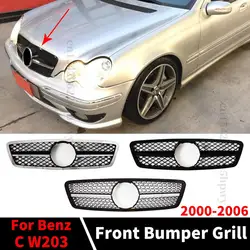 Sport Front Inlet Grille Racing Grill For Mercedes Benz C class W203 2000-2006 200K Tuning Accessories Trim Styling Facelift