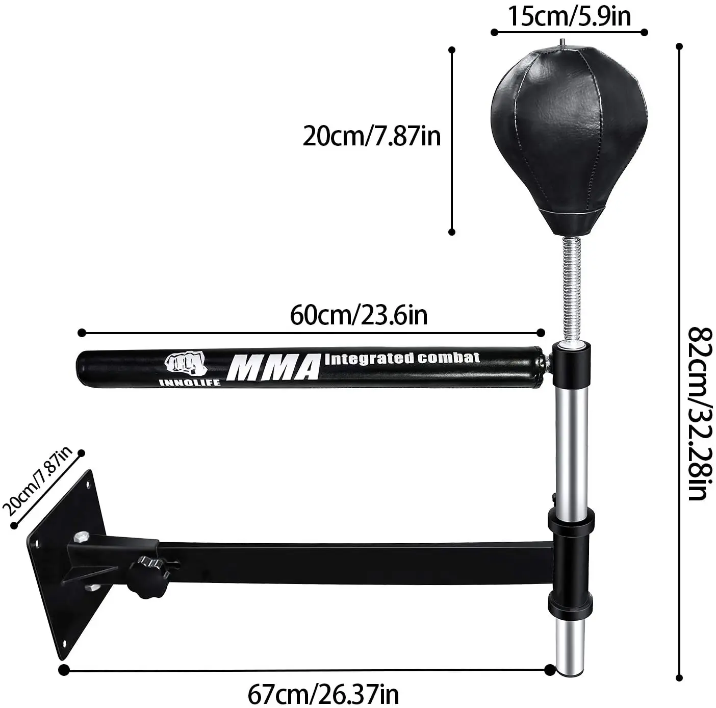 Adjustable Wall Mounted Boxing Spinning Bar Rapid Reflex Boxing bar Boxing Target Fitness Training Punching Spinning Spar Bar