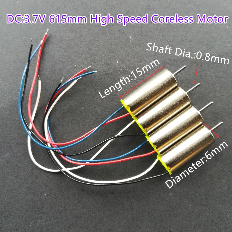 High Speed E111 RC Drone Quadcopter Spare Parts 615 6mm 15mm 0.8mm Brushed Coreless Motor CW&CCW 4PCS