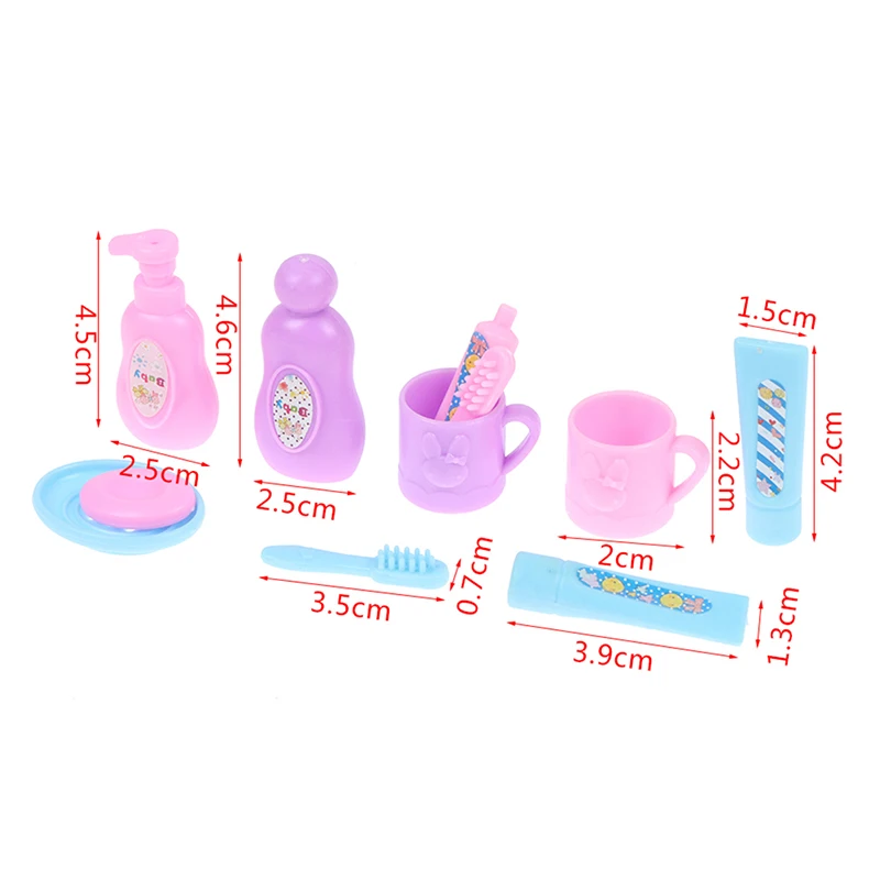 1/6 1/12 Dollhouse Miniature Mini Cup Toothpaste Toothbrush For Doll House Furniture Accessories Toys Gifts