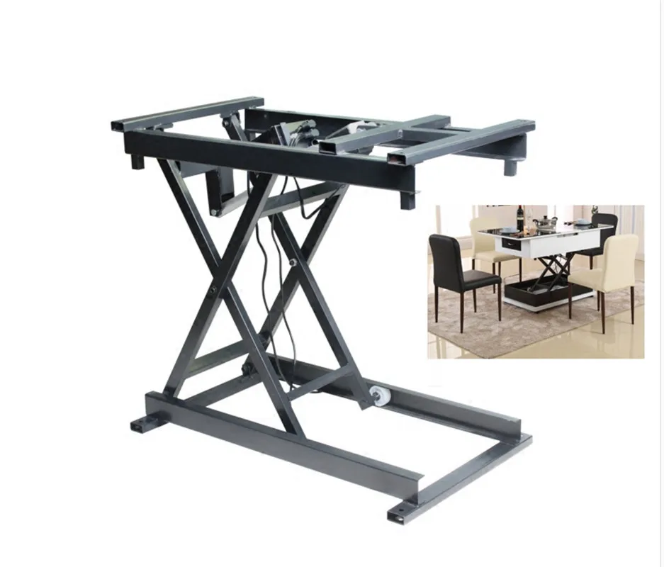 Smart custom home accessories Wired wireless electric lift coffee table dining table hardware folding iron frame