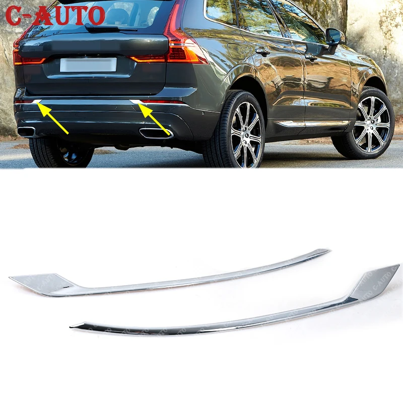 2pcs Car ABS Chrome Rear Fog Light Lamp Eyelid Cover Trim Decorative For Volvo XC60 2018 Car Exterior Accessories Car-Styling