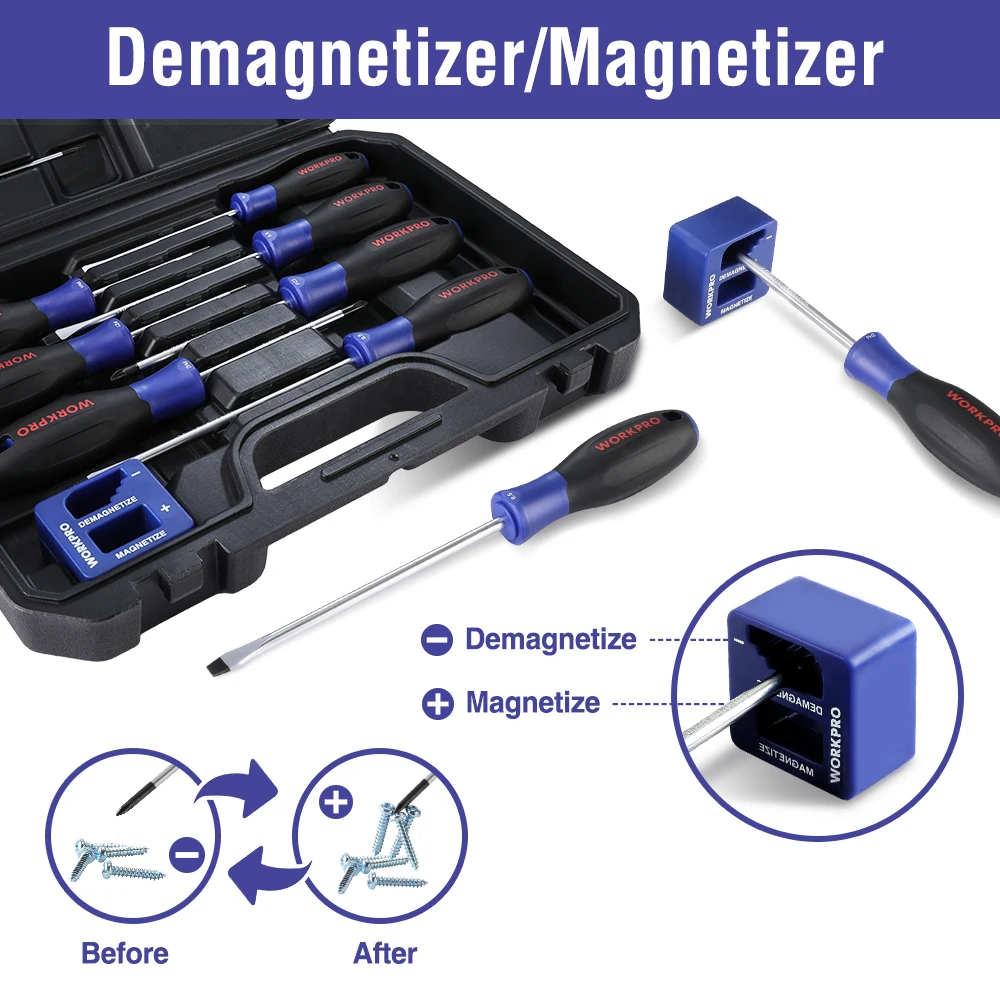 WORKPRO 16-37PC CR-V Screwdriver Set With Magnetic Tips Home Tool Set Precision Screwdrivers for Phone Screw Driver