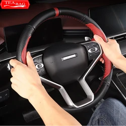 Car Styling Hand-sewn Non-Slip Leather Steering Wheel Cover For Great Wall Haval Hover H6 3th 2021 2022 Car Interior Accessories