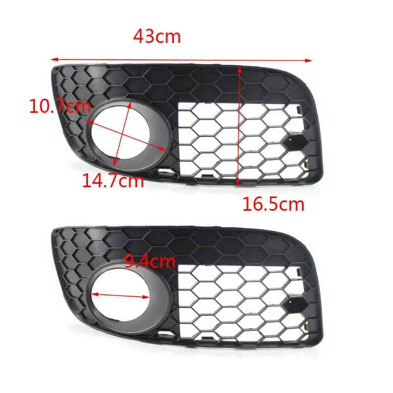 Auto Honeycomb Hex Mesh Fog Light Open Vent Grilles For  VW Jetta MK5 Golf 5 GTI GLI 2006-2009 Car Accesories