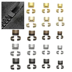 10Sets Metal Zipper Top Bottom Stop Open End Zippers Repair Zipper Stopper Tailor Alloy Tools Sewing Clothes Accessories