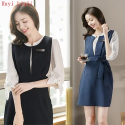 Spa health salon work clothes set skirt Korean beauty manicurist  coffee shop waiter Beauty clothing