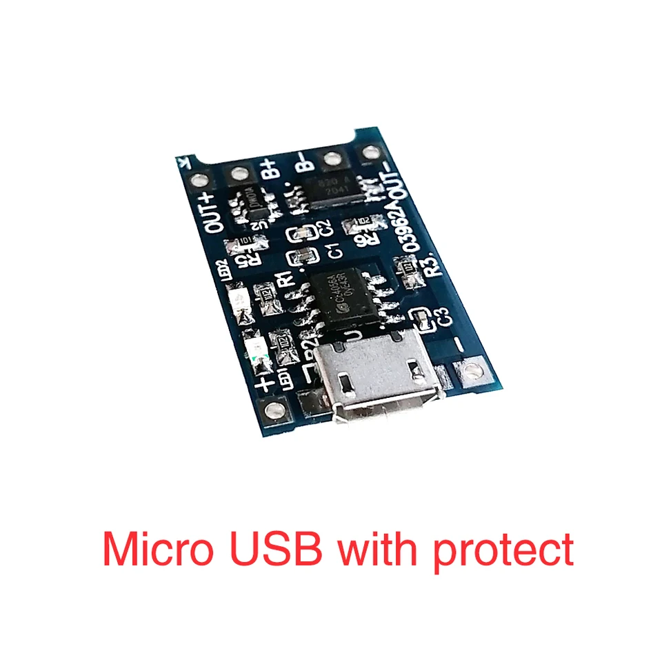 5 piezas de módulo cargador de batería de litio TP4056 para 18650, USB tipo C/Micro/Mini, 5V 1A, con protección dual de 1A para Li-ion 6