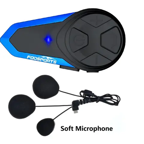 Мотоциклетная гарнитура Fodsports BT-S3 с Bluetooth, водонепроницаемая, с функцией интеркома, дальность действия 1000 м
