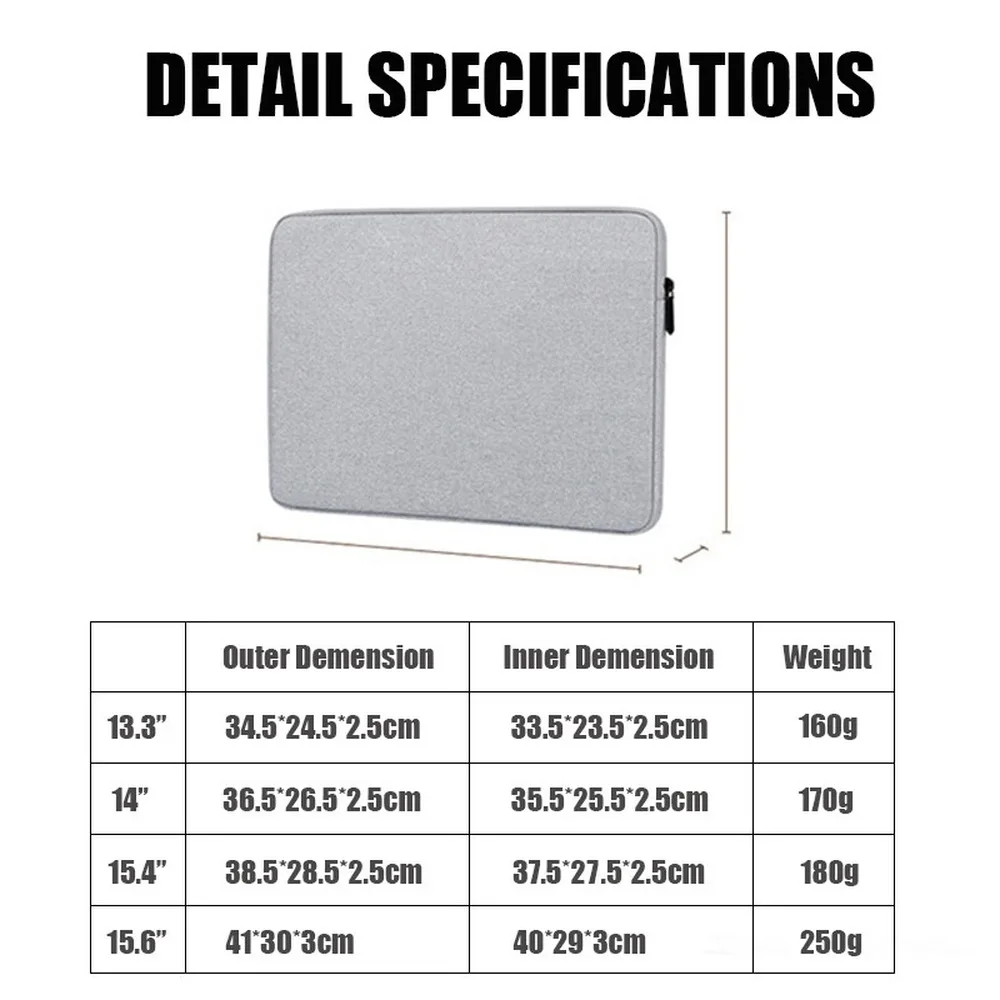Zipper etui na laptopa 13.3 14 15.4 cala pokrowiec na notebooka iPad Tablet torba podróżna torba podróżna na Macbook wstrząsoodporny futerał