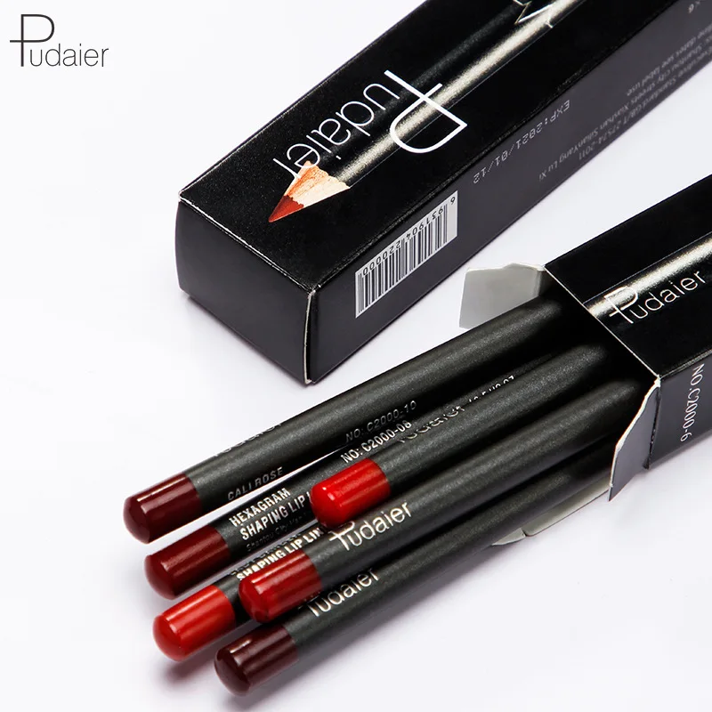 Pudaier 36 cores lápis labial à prova ddurable água durável, não coloração, nu, lipliner, batom fosco maquiagem cosméticos presente para mulher