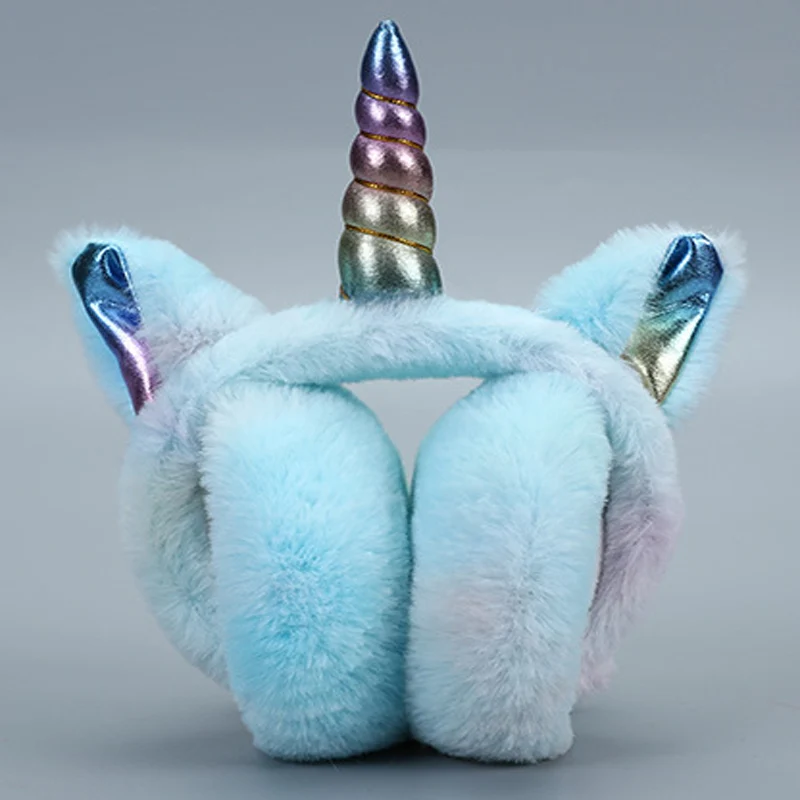 Protège-oreilles licorne en fourrure et peluche pour filles, accessoires mignons pour protéger les oreilles, idéal comme cadeau de noël