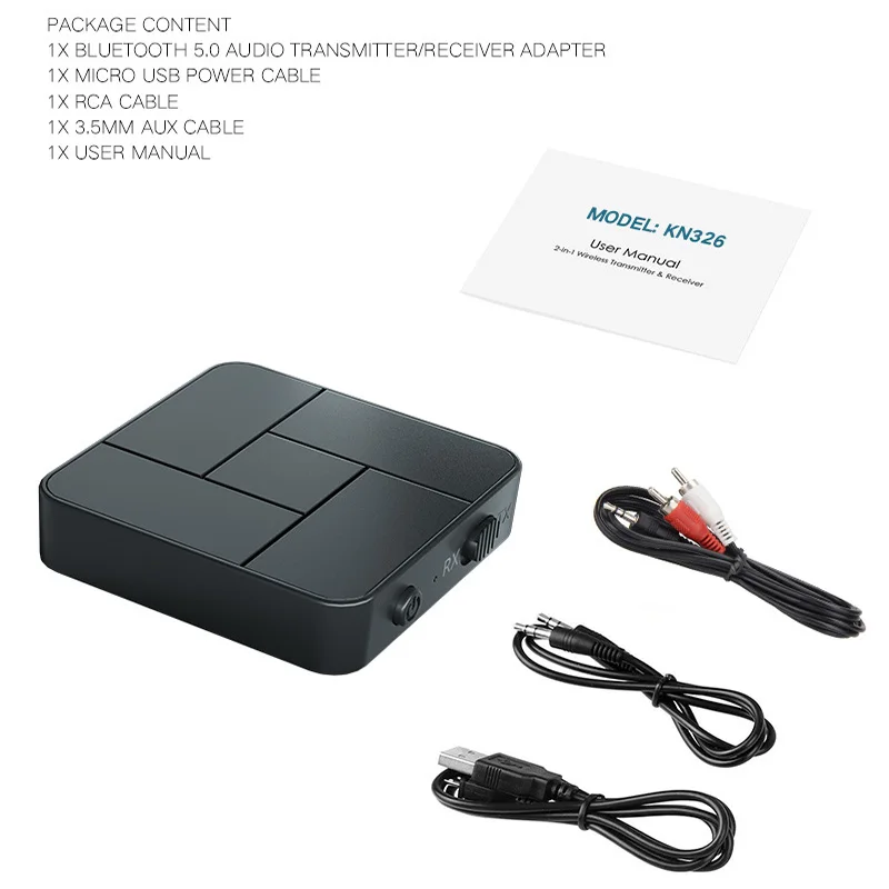 2 в 1, автомобильный аудиопередатчик с поддержкой Bluetooth 5,0 и штекером AUX 3,5 мм