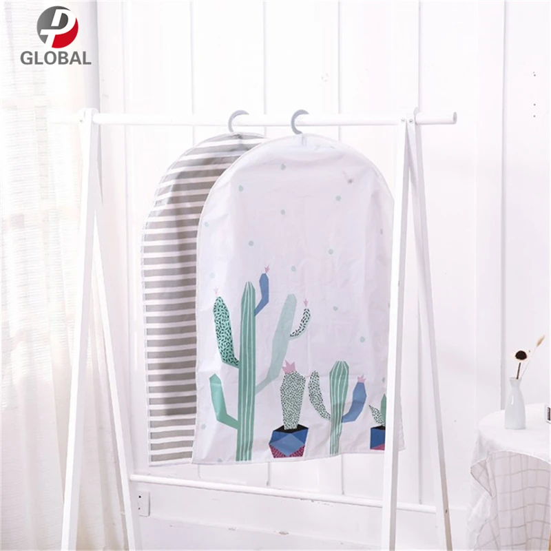 D&P 3/5PCS Hot Clothes Hanging Garment Dress Clothes Suit Coat Dust Cover Home Storage Bag Pouch Case Organizer Wardrobe Hanging