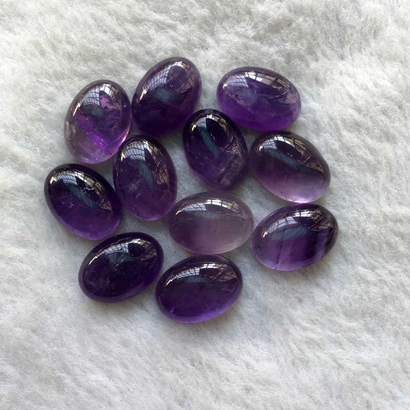 Wholesale 100%Natural Amethyst Bead Cabochon 8x10mm,10x14,12x16,13x18,18x25,22x30mm Oval Gem Stone Cabochon Ring Face,10pcs/lot