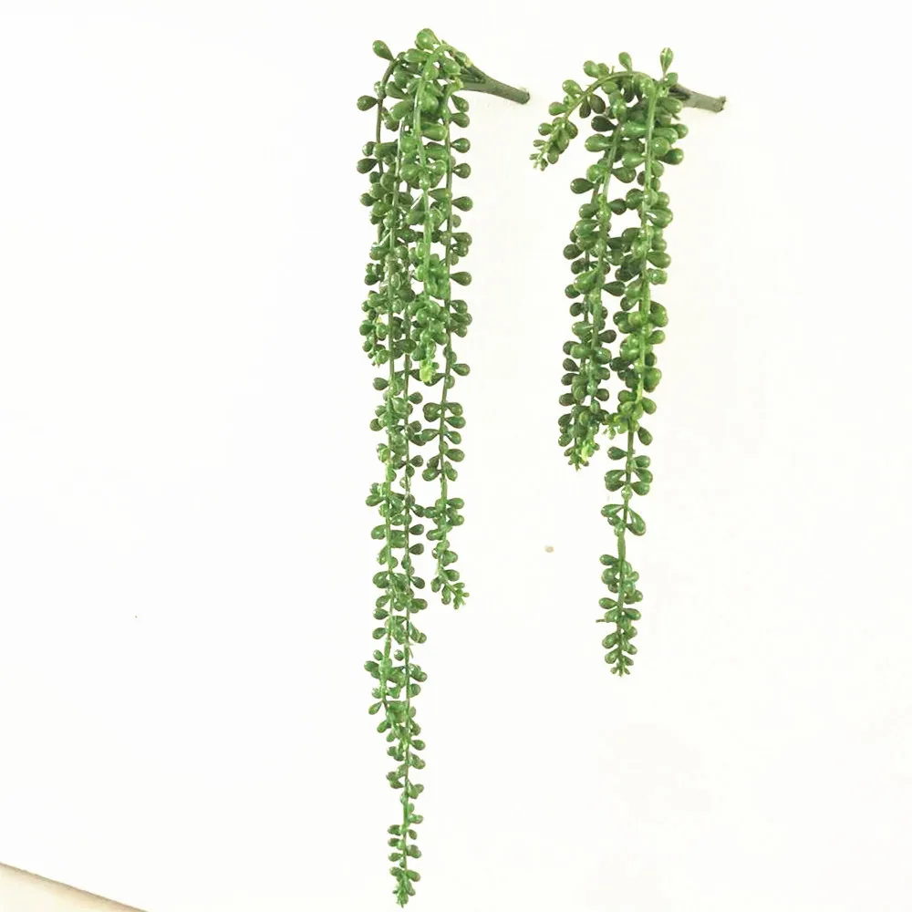 Home Garden Decoration Wall Plants Artificial Flower String PU Wall Hanging Plants Succulents Flower Arrangement Accessories