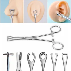 1PC Surgical Steel Septum Tragus Ear Piercing Forceps Safety Tweezers Opening Round Plier Lip Navel Nose Piercings Clamp Tool