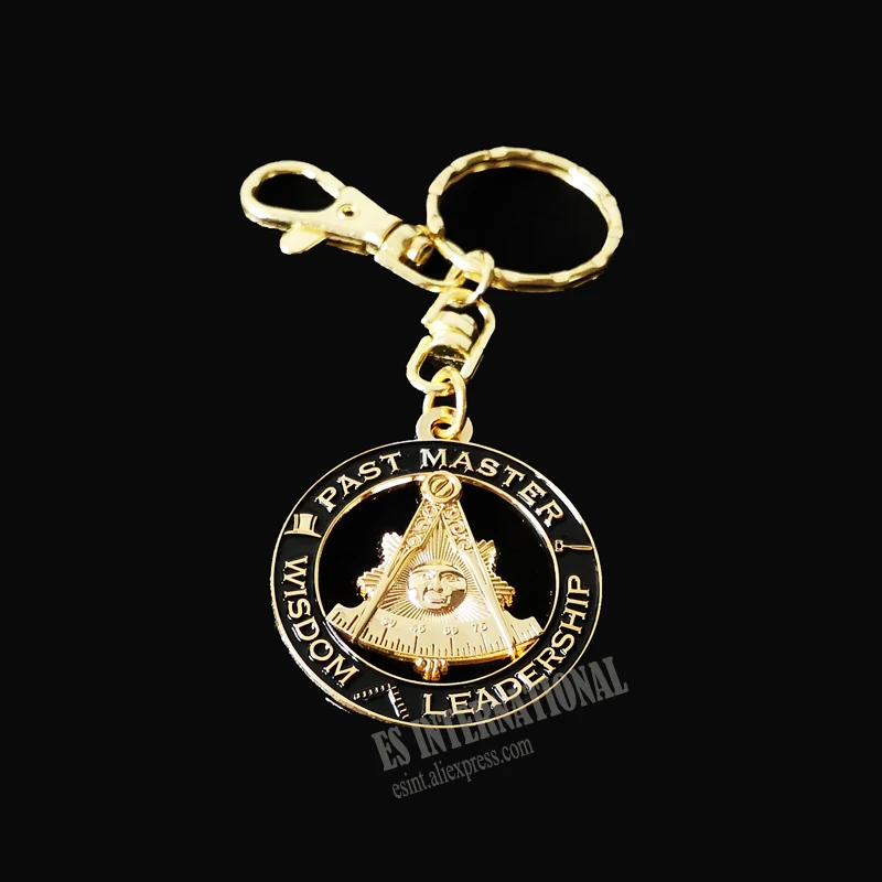 الماسونية مفتاح سلسلة سوداء "الماضي ماستر الشمس" شارة ميسون Freemason رائعة اكسسوارات حلقة رئيسية #4