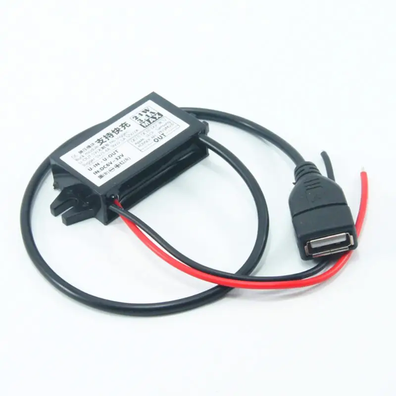 DC-DC Converter Module input 6V~32V to 5V~12V 24W(Max)USB Step Down Power Output Adapter Car Potting Waterproof Power