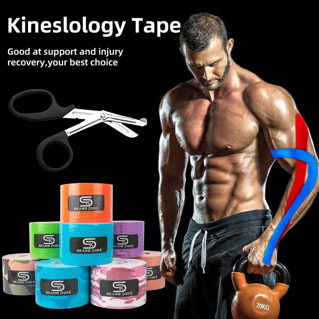 Nastro kinesiologico impermeabile nastro Kinesio atletico forbici per il viso Elastoplast benda sportiva Fitness nastri medici sollievo muscolare