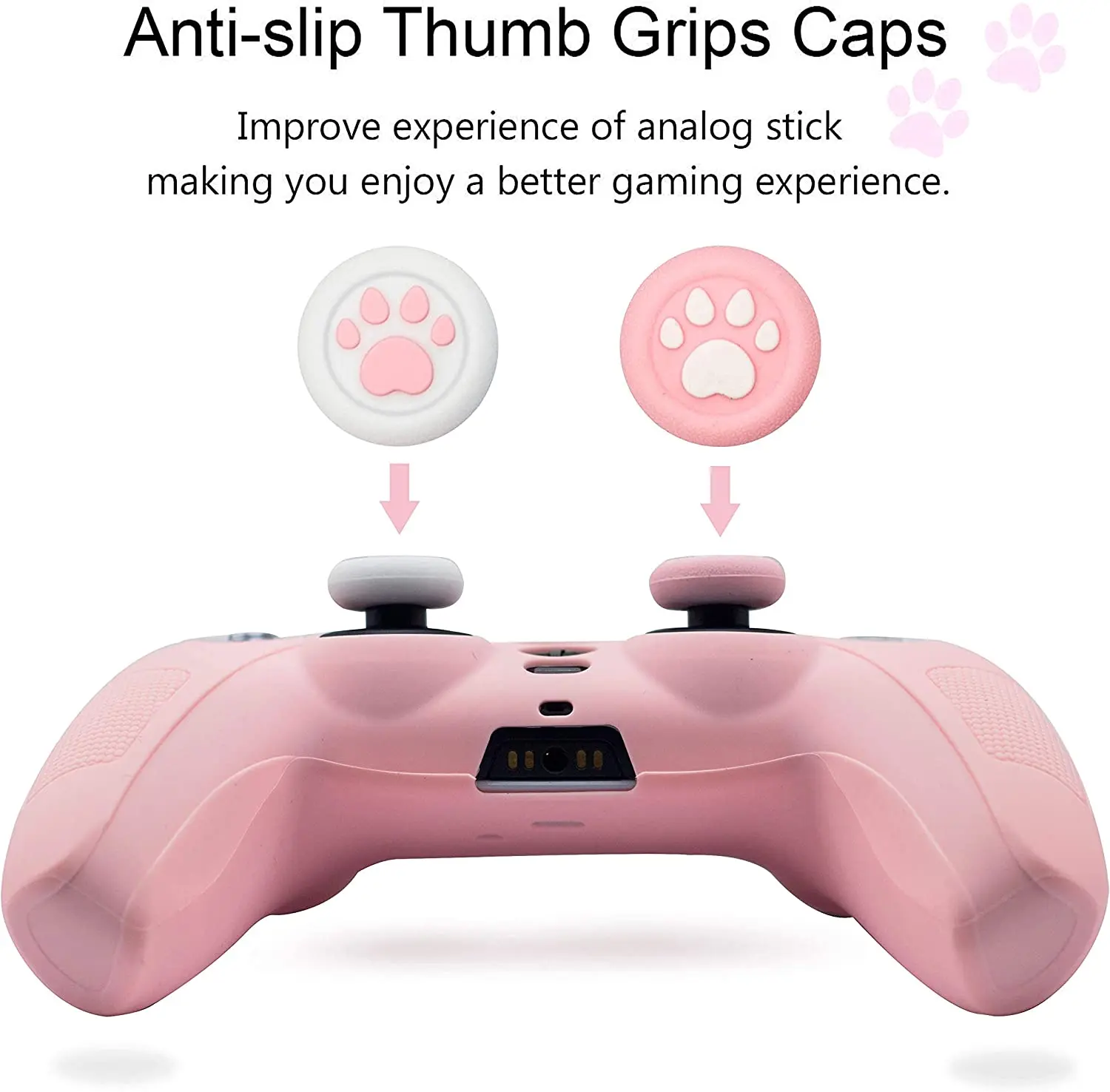 Anti-Slip Silikon Schutz Gummi Fall Nette Kawaii Zubehör Joystick Haut Grip Abdeckung mit 2 Daumen Kappe Für PS5 controller