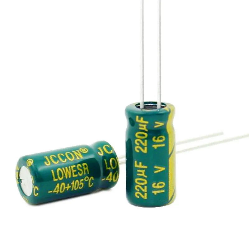 200PCS 220UF 16V 16V220UF Aluminum Electrolytic Capacitor  high-frequency 6X12MM