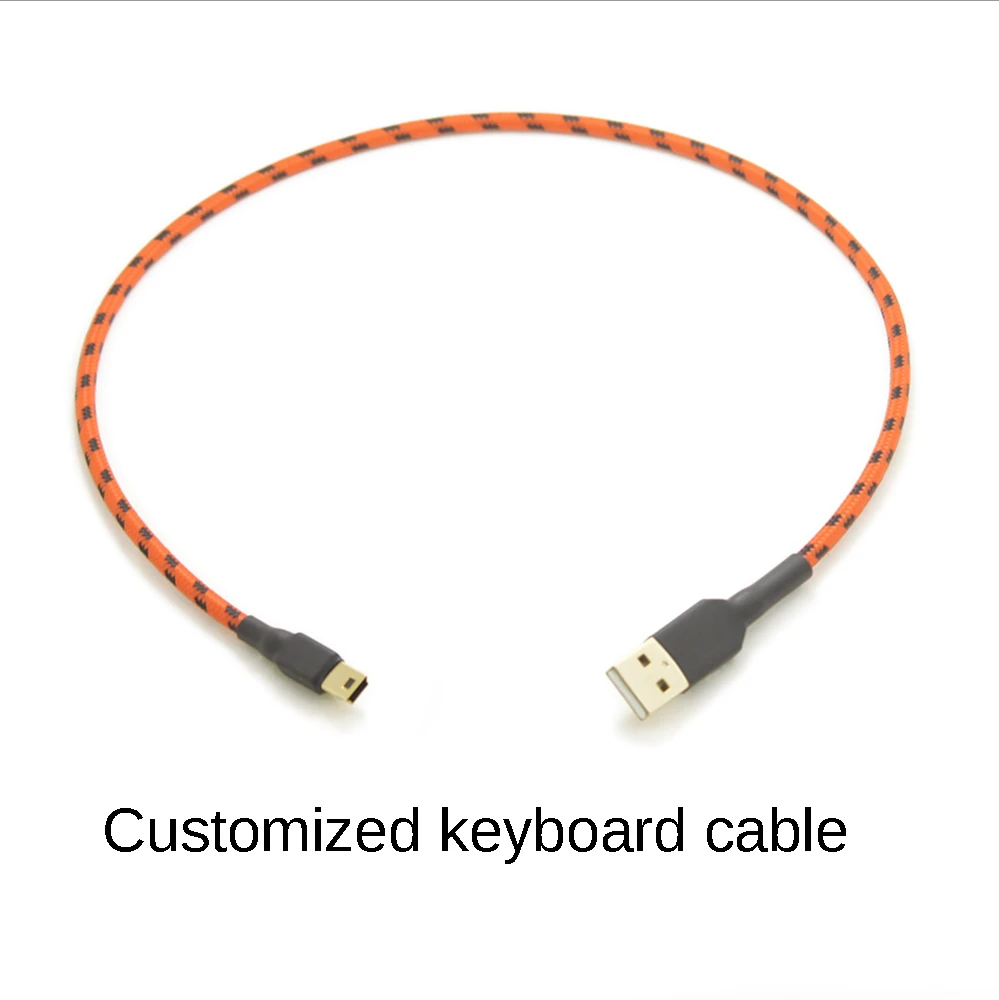 

High quality Mini USB keyboard cable USB to mini male to male braided data cable 0.5m 1m 1.5m 2m