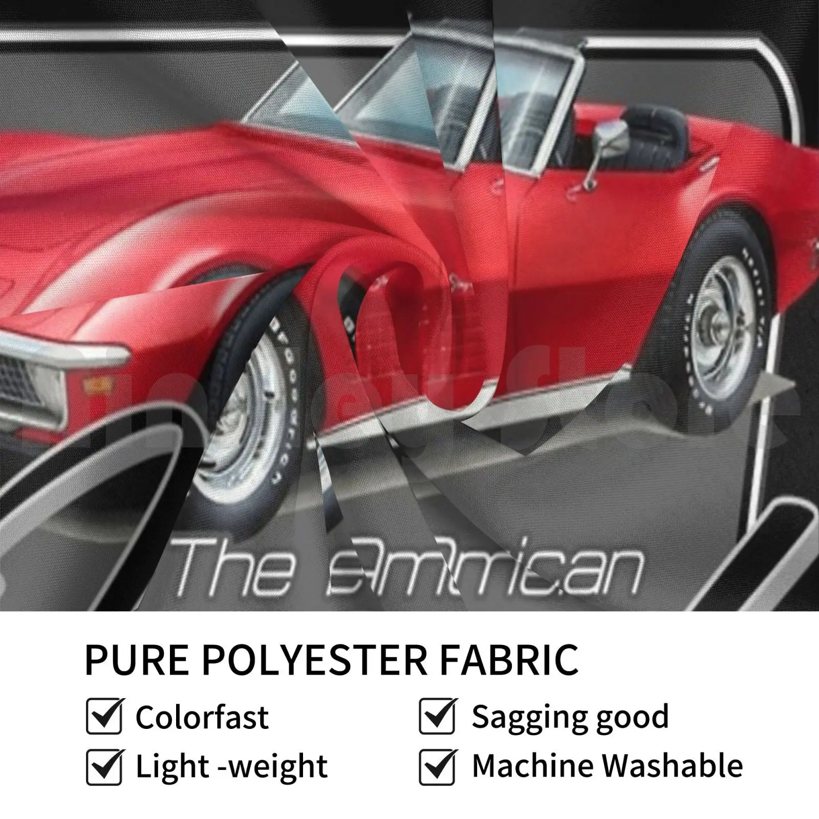 American Legend Stingray Red نسيج مخصص أمريكي Legend Stingray Corvette Red Classic Muscle