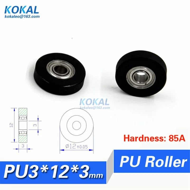 [PUd3]1PCS PU Polyurethane ball bearing roller wheel low noise 85A hardness counter roller conveyor belt inner 3mm miniszie whee