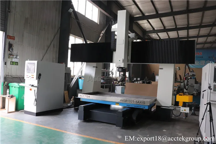 Acctek fabricante máquina fresadora de 5 eixos plástico espuma alumínio pedra 5d cnc centro de máquinas roteador para venda