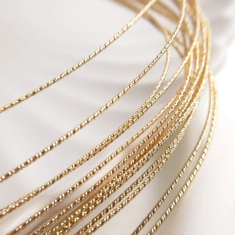 Real Gold Plated Copper Gold-Coated Twist  Wire Without Peeling Off Gold Injection Semi-Hard Copper Wire Jewelry Accessory