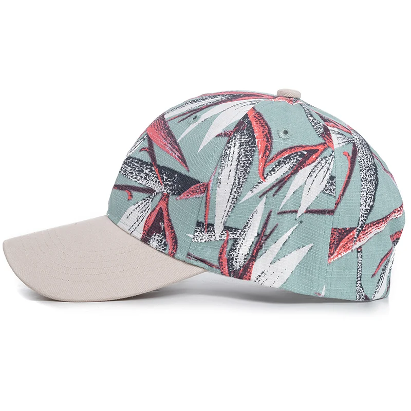 New Fashion Women Cap Flowers And Foliage Print Baseball Cap Female Outdoor Streetwear Caps Hats