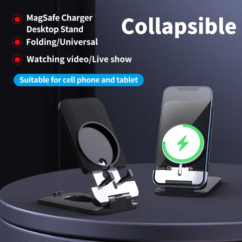 Magnetic Wireless Car Charger Black Portable Suspended Charging Upgraded Structure Compact For 12 Max Charge Dock