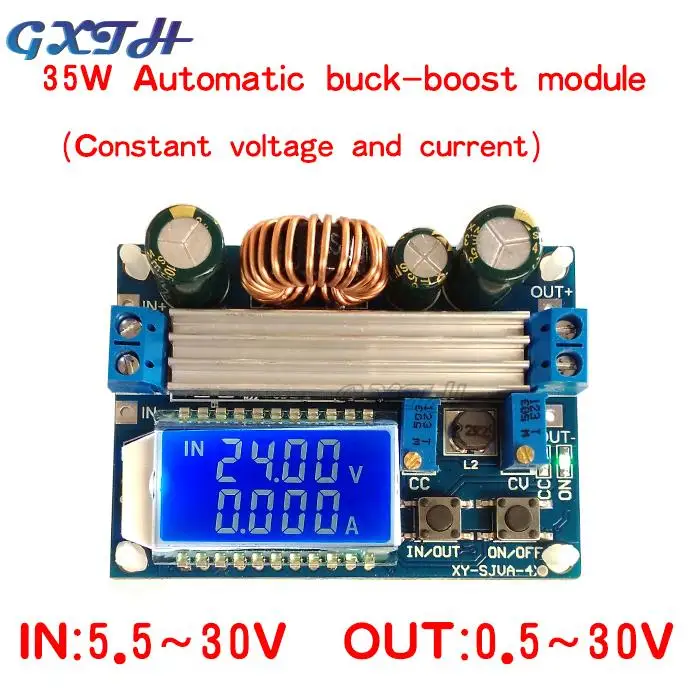 Adjustable CC CV Step Up Down Power Supply Module LCD Display DC 5.5-30V to DC 0.5-30V 35W Boots Buck Converter Board